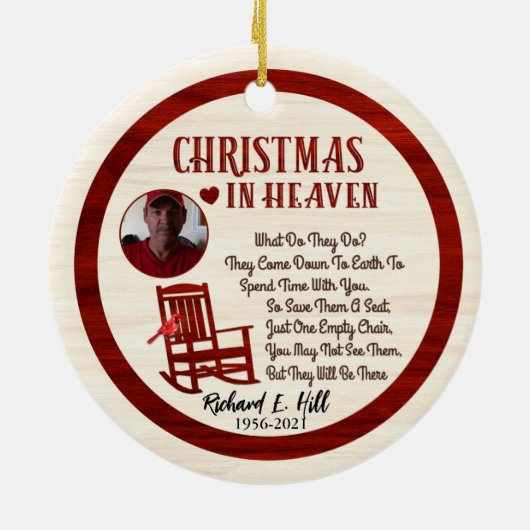 Personalisierte Weihnachten im Himmel Keramik Ornament (Hinten)