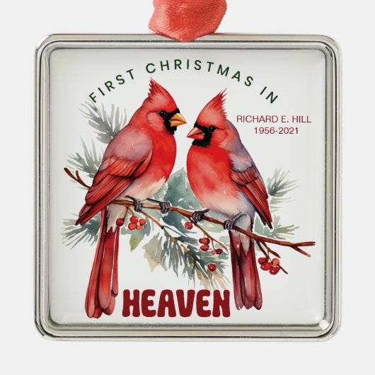 Personalisierte Weihnachten im Himmel Ornament Aus Metall (Vorne)