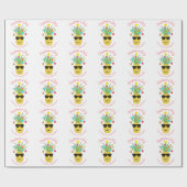 Personalisierte Weihnachten im Juli Ananas Geschenkpapier (Flach)