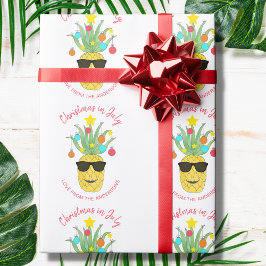 Personalisierte Weihnachten im Juli Ananas Geschenkpapier