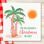 Personalisierte Weihnachten im Juli Palmen Bäume Serviette