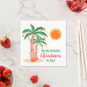 Personalisierte Weihnachten im Juli Palmen Bäume Serviette (Beispiel)