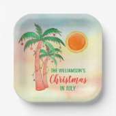Personalisierte Weihnachten im Juli Party Paper Te Pappteller (Vorderseite)