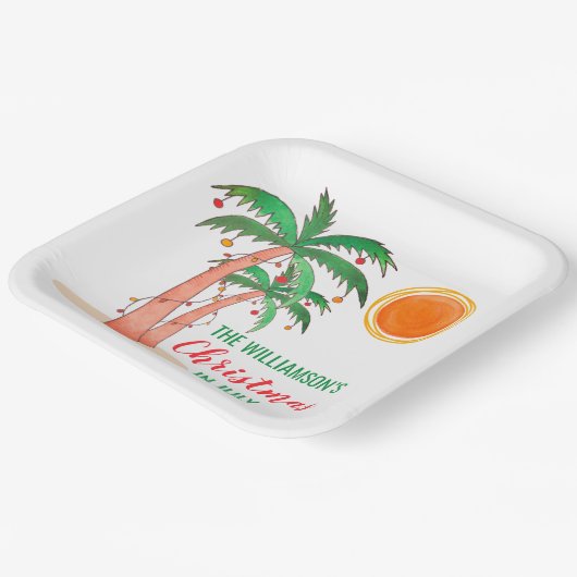 Personalisierte Weihnachten im Juli Party Paper Te Pappteller (Gewinkelt)