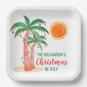 Personalisierte Weihnachten im Juli Party Paper Te Pappteller (Vorderseite)