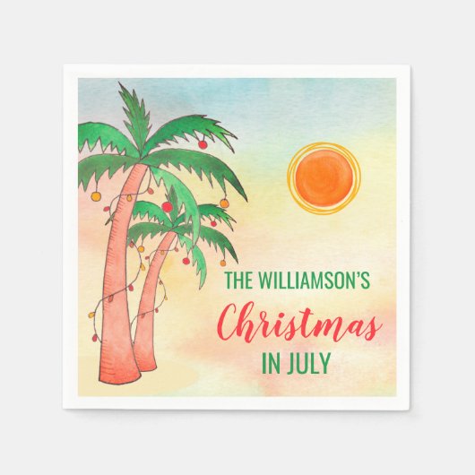 Personalisierte Weihnachten im Juli Party Papier N Serviette (Vorderseite)