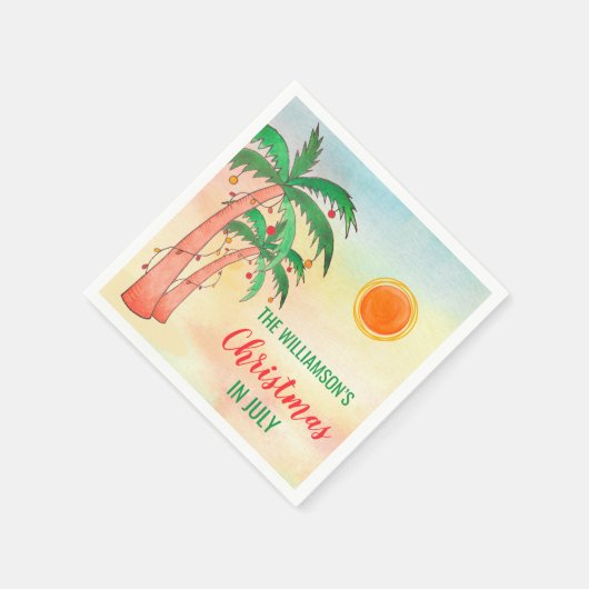 Personalisierte Weihnachten im Juli Party Papier N Serviette (Ecke)