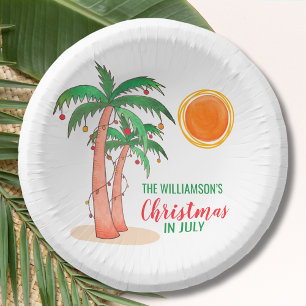 Personalisierte Weihnachten im Juli-Party-Papierte Pappteller