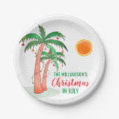 Personalisierte Weihnachten im Juli Party Pappteller (Vorderseite)