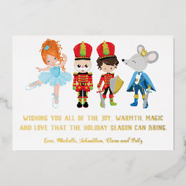 Personalisierte Weihnachten im Nutcracker-Ballett Folien Feiertagskarte