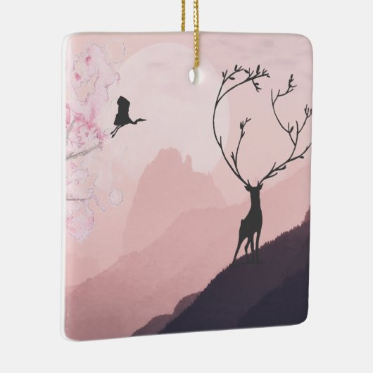 Personalisierte Weihnachten in der japanischen Ber Keramikornament (Rechts)