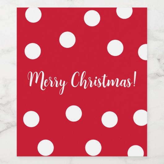 Personalisierte Weihnachten in Rot und Weiß Weinetikett (Einzelnes Label)