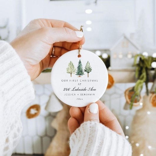 Personalisierte Weihnachten in unserem neuen Zuhau Keramik Ornament