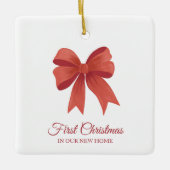 Personalisierte Weihnachten in unserem neuen Zuhau Keramikornament (Vorderseite)