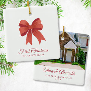 Personalisierte Weihnachten in unserem neuen Zuhau Keramikornament