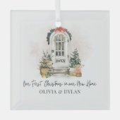Personalisierte Weihnachten in unserem neuen Zuhau Ornament Aus Glas (Vorderseite)