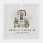 Personalisierte Weihnachten in unserem neuen Zuhau Ornament Aus Glas (Rückseite)