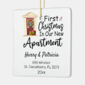 Personalisierte Weihnachten in unserer neuen Wohnu Keramikornament (Links)