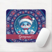 Personalisierte Weihnachten Kawaii Bear Dot Mandal Mousepad (Mit Mouse)