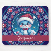 Personalisierte Weihnachten Kawaii Bear Dot Mandal Mousepad (Vorne)