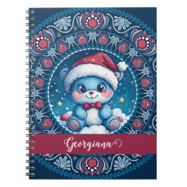 Personalisierte Weihnachten Kawaii Bear Dot Mandal Notizblock