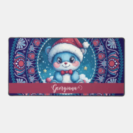 Personalisierte Weihnachten Kawaii Bear Dot Mandal Schreibtischunterlage