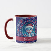 Personalisierte Weihnachten Kawaii Bear Dot Mandal Tasse (Links)