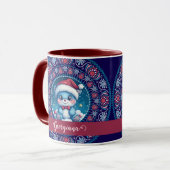 Personalisierte Weihnachten Kawaii Bear Dot Mandal Tasse (Vorderseite Links)