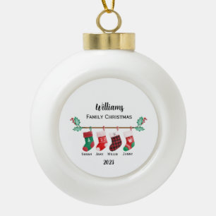 Personalisierte Weihnachten Keramik Kugel-Ornament