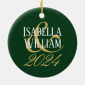 Personalisierte Weihnachten Keramik Ornament (Hinten)