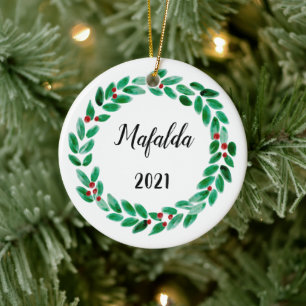 Personalisierte Weihnachten Keramik Ornament