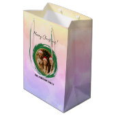 Personalisierte Weihnachten Mittlere Geschenktüte (Rückseite Schrägansicht)