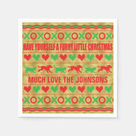 Personalisierte Weihnachten Napkins "FurryChristma Serviette