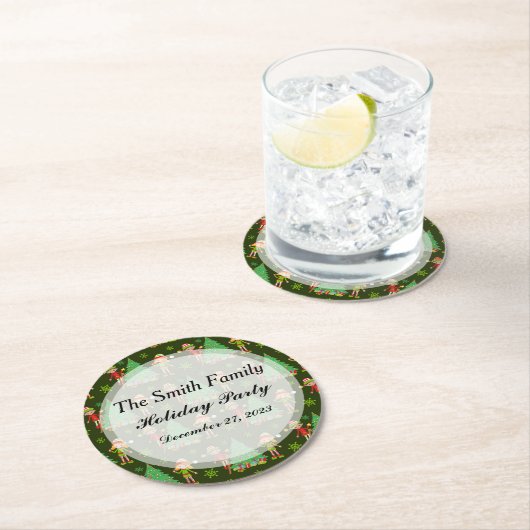 Personalisierte Weihnachten Napkins Runder Pappuntersetzer (Vor Ort)