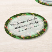 Personalisierte Weihnachten Napkins Runder Pappuntersetzer (Angewinkelt)