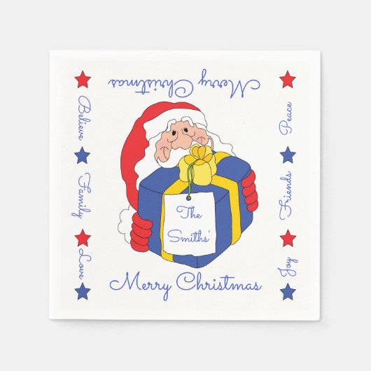 Personalisierte Weihnachten Napkins "Sanata Claus" Serviette (Vorderseite)