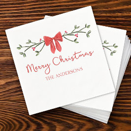 Personalisierte Weihnachten Niedlich Coquette Bow  Serviette