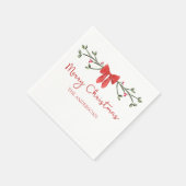 Personalisierte Weihnachten Niedlich Coquette Bow Serviette (Ecke)