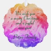 Personalisierte Weihnachten Ornament Karte (Rückseite)