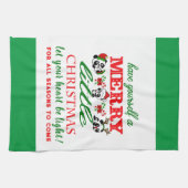 Personalisierte Weihnachten Pandas Geschirrtuch (Horizontal)