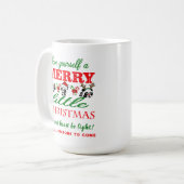 Personalisierte Weihnachten Pandas Kaffeetasse (Vorderseite Links)