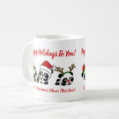 Personalisierte Weihnachten Pandas Kaffeetasse (Vorderseite Links)