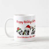 Personalisierte Weihnachten Pandas Kaffeetasse (Links)