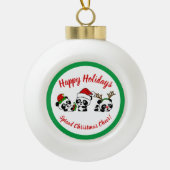 Personalisierte Weihnachten Pandas Keramik Kugel-Ornament (Vorderseite)