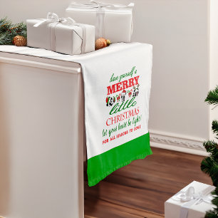 Personalisierte Weihnachten Pandas Mittelgroßer Tischläufer