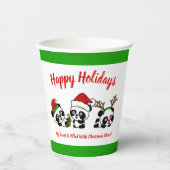 Personalisierte Weihnachten Pandas Pappbecher (Vorderseite)