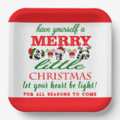 Personalisierte Weihnachten Pandas Pappteller (Vorderseite)