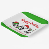 Personalisierte Weihnachten Pandas Pappteller (Gewinkelt)
