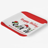 Personalisierte Weihnachten Pandas Pappteller (Gewinkelt)