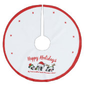 Personalisierte Weihnachten Pandas Polyester Weihnachtsbaumdecke (Vorderseite)